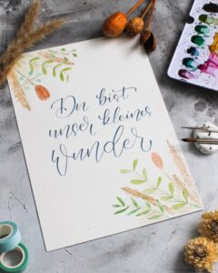 A4 Bild kleines Wunder Mittel Handlettering und Kreatives mit Liebe