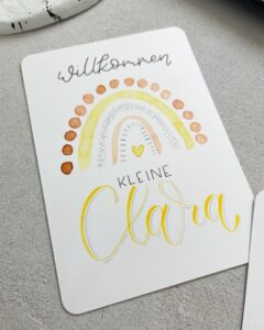 A6 Postkarte Regenbogen Clara Mittel Handlettering und Kreatives mit Liebe