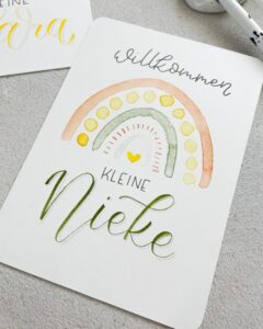 A6 Postkarte Regenbogen Nieke Mittel Handlettering und Kreatives mit Liebe