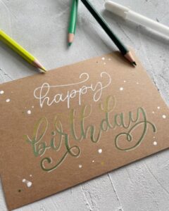 Geburtstagskarte Buntstift 1 Handlettering und Kreatives mit Liebe