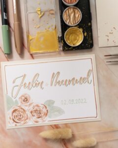 Hochzeitskarte Rosen Handlettering und Kreatives mit Liebe