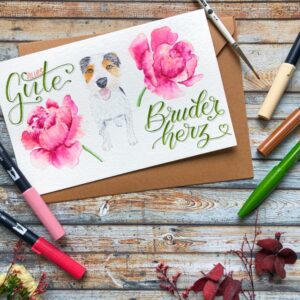 Hundekarte 1 Handlettering und Kreatives mit Liebe