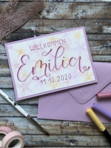 Klappkarte Blumen Handlettering und Kreatives mit Liebe
